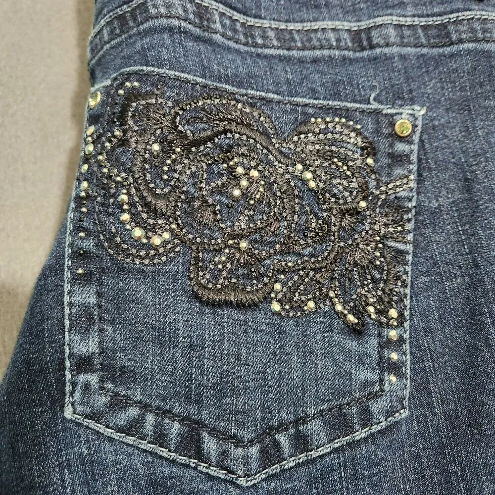 WHBM Women 2 Dark Wash Low Rise Bootcut Jeans